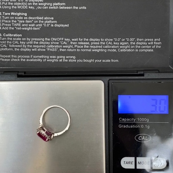 925 Sterling Pink Sapphire CZ Rhinestones Ring Size 6 - Picture 13 of 15